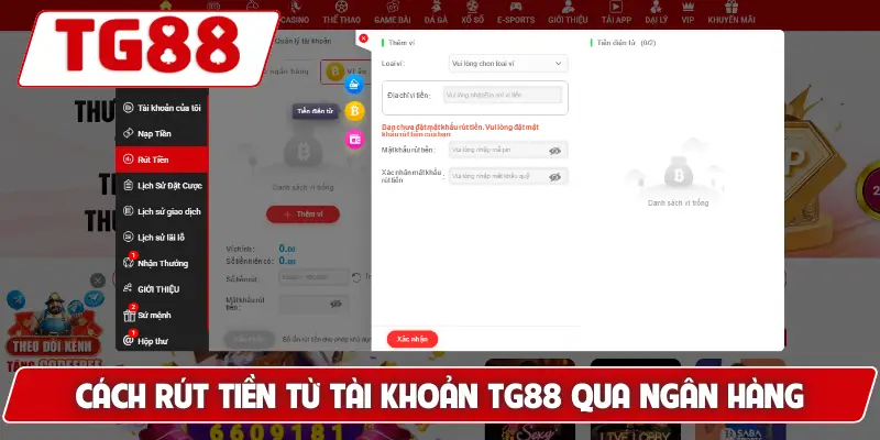Hướng Dẫn Rút Tiền Từ Tài Khoản TG88 - An Toàn Không Lỗi - BORIX